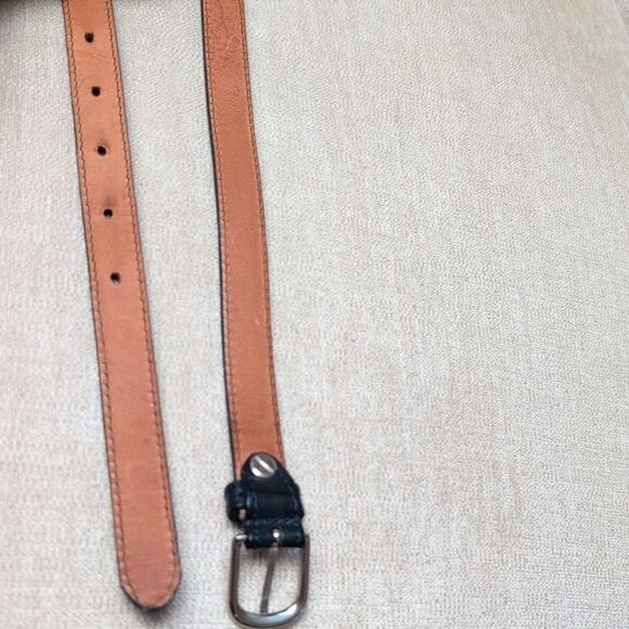 Genuine Leather Navy Blue Women's Belt Made In Italy - Picture 5 of 9
